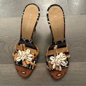Casadei summer shell ikat stiletto heels (Sz 7)